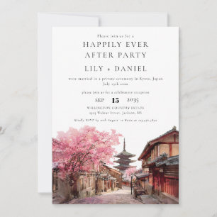 Happily Ever After Photo Kyoto Japan Wedding Invitation