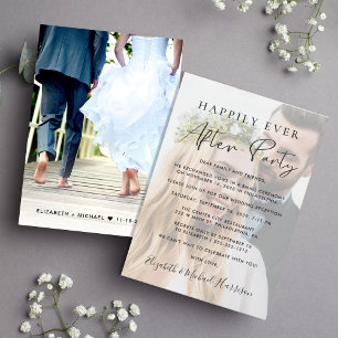 Happily Ever After Photo Overlay Wedding Reception Announcement