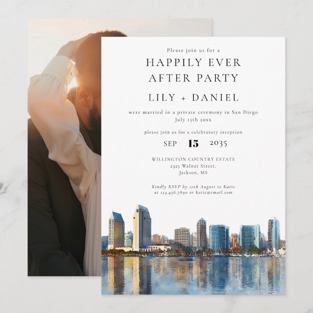 Happily Ever After Photo San Diego Wedding Invitation (Front/Back)
