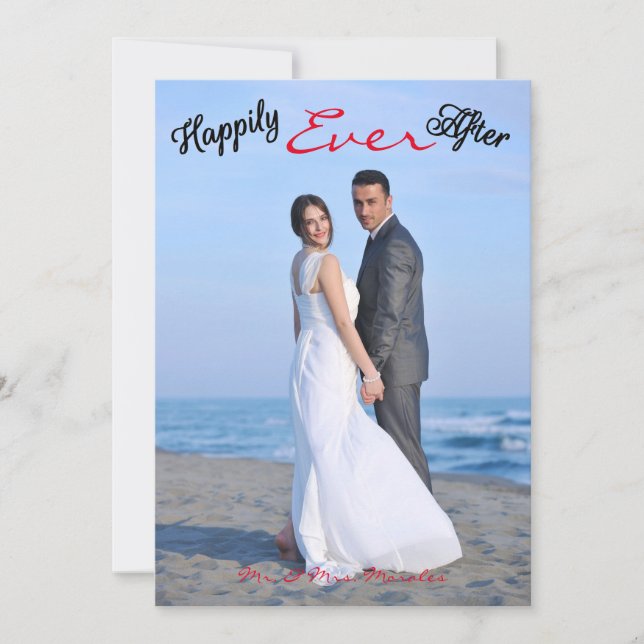 Happily Ever After Photo - Wedding Announcement (Front)