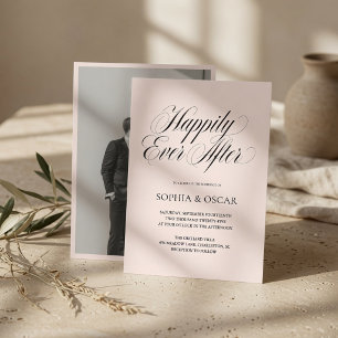 Happily Ever After Photo Wedding Elegant Invitation