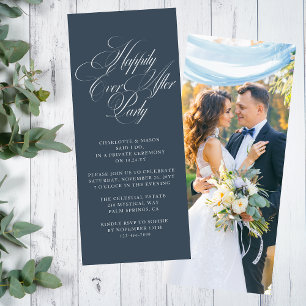Happily Ever After Photo Wedding Reception Invitation