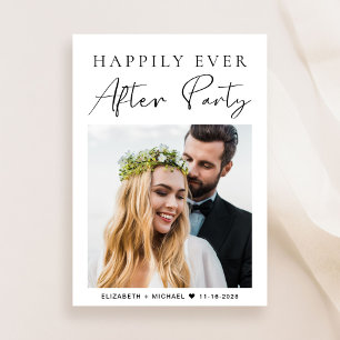 Happily Ever After Photo Wedding Reception Invitation