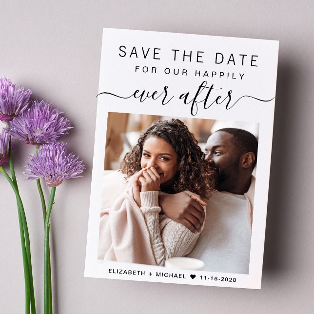 Happily Ever After Photo Wedding Save The Date (An elegant Happily Ever After Party Invitation to set the tone for an unforgettable event)
