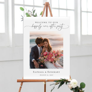 Happily Ever After Photo Welcome wedding Poster