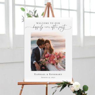 Happily Ever After Photo Welcome wedding Poster