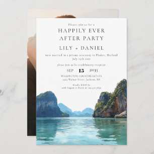 Happily Ever After Phuket Thailand Photo Wedding Invitation