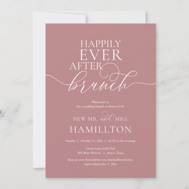 Happily Ever After Post wedding Brunch Celebration Invitation (Front)