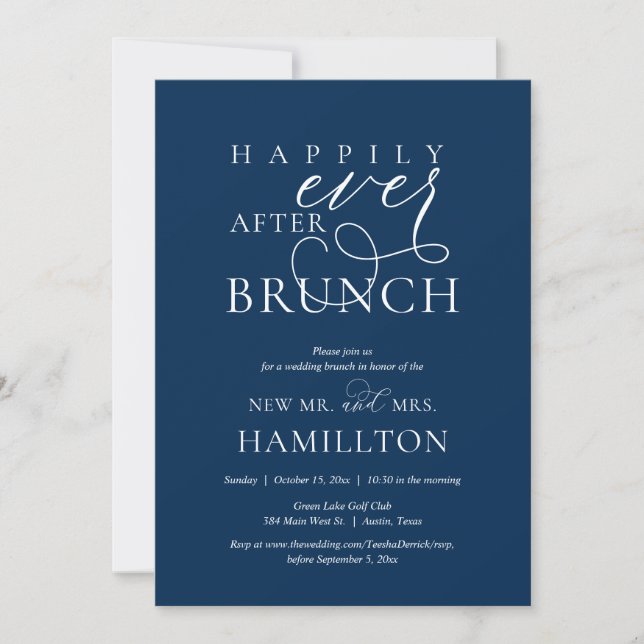 Happily Ever After Post wedding Brunch Celebration Invitation (Front)