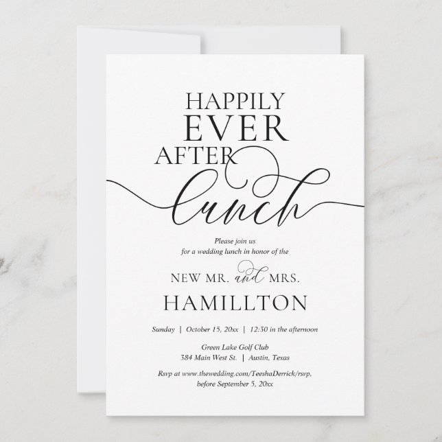 Happily Ever After Post wedding Lunch Celebration Invitation (Front)