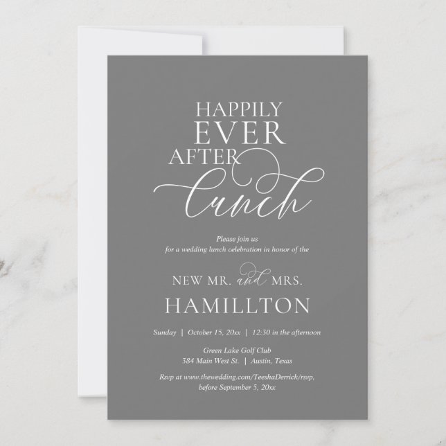 Happily Ever After Post wedding Lunch Celebration  Invitation (Front)