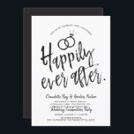 Happily ever after | Post Wedding Party Invitation<br><div class="desc">After the big day and the rings are exchanged invite your most honoured guests to a celebration. This invitation features the words "Happily ever after" in fancy script letters. Towards the side of this are a pair of wedding rings. Underneath this unique graphic is a space for your own words...</div>