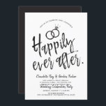 Happily ever after | Post Wedding Party Invitation<br><div class="desc">After the big day and the rings are exchanged invite your most honoured guests to a celebration. This invitation features the words "Happily ever after" in fancy script letters. Towards the side of this are a pair of wedding rings. Underneath this unique graphic is a space for your own words...</div>