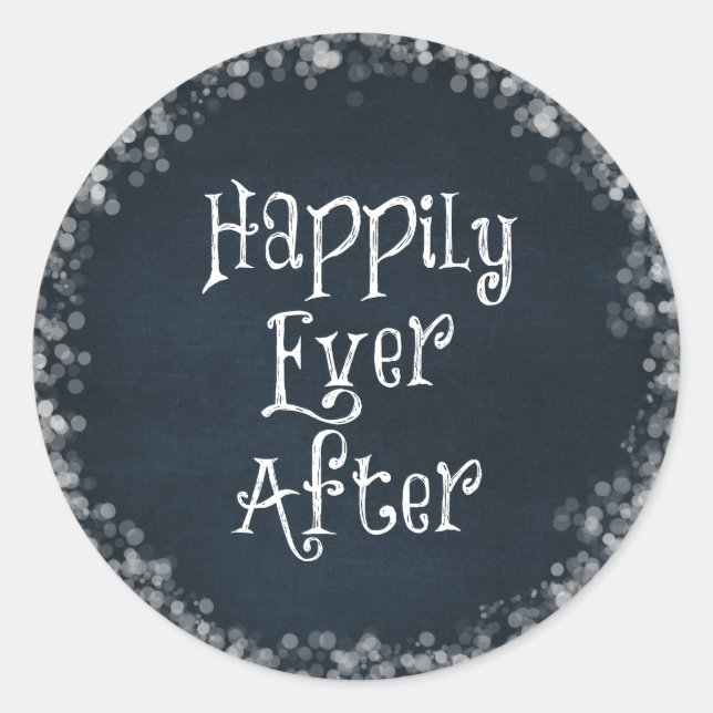 Happily Ever After Quote Classic Round Sticker (Front)