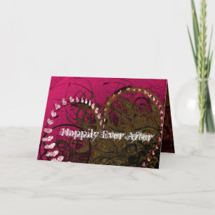 Happily Ever After Rasberry Hearts Holiday Card