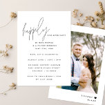 Happily Ever After Reception Party Wedding Photo Invitation<br><div class="desc">Happily ever after party post wedding reception invitation. Modern script and wedding photo.</div>