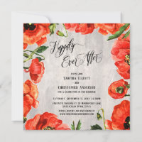 Happily Ever After Red Poppies on Wood Reception
