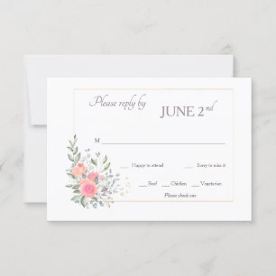 Happily Ever After RSVP Cards with meal choice