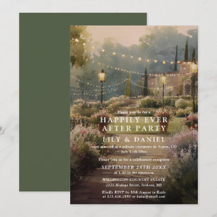 Happily Ever After Rustic Country Garden Wedding Invitation