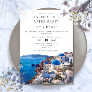 Happily Ever After Santorini Greece Wedding Invitation