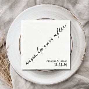 Happily Ever After Scribble Cursive Custom Wedding Napkin