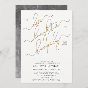 Happily Ever After Simple Elegant Engagement Party Invitation