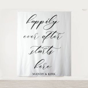Happily Ever After Starts Here – Romantic Wedding  Tapestry
