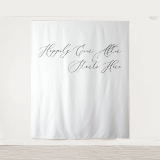 Happily Ever After Starts Here wedding backdrop Tapestry