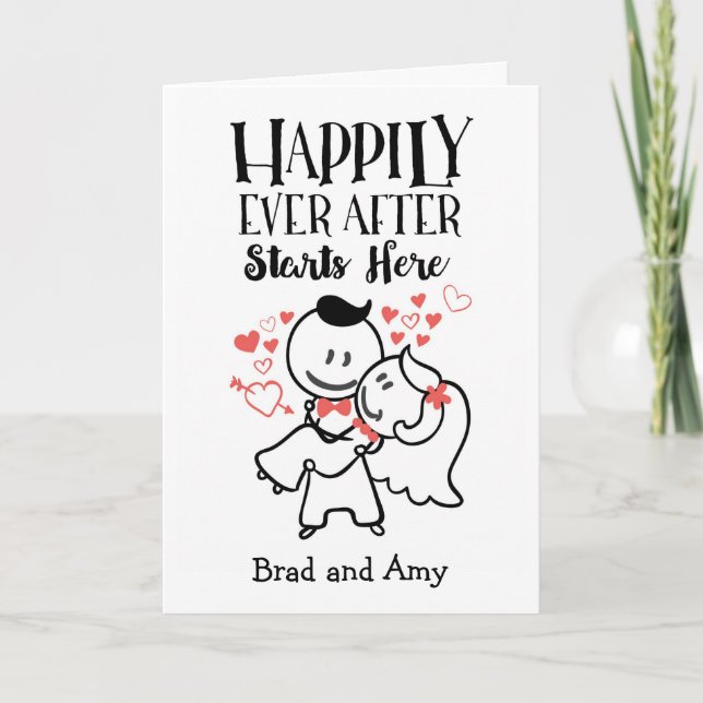 Happily Ever After Starts Here Wedding Congrats Ca Card (Front)