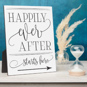 Happily Ever After Starts Here Wedding Sign Plaque