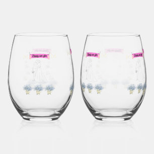 Happily ever after stemless wine glass