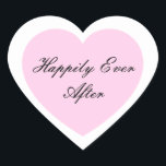 Happily Ever After Sticker<br><div class="desc">Happily,  Ever After Heart Sticker is shown in a double heart design.
Colour Light Pink</div>