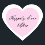 Happily Ever After Sticker<br><div class="desc">Happily,  Ever After Heart Sticker is shown in a double heart design.
Colour Light Pink</div>