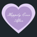 Happily Ever After Sticker<br><div class="desc">Happily, Ever After Heart Sticker is shown in a double heart design.
Colour Purple & Lavender</div>