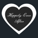 Happily Ever After Sticker<br><div class="desc">Happily,  Ever After Heart Sticker is shown in a double heart design.
Colour Black</div>