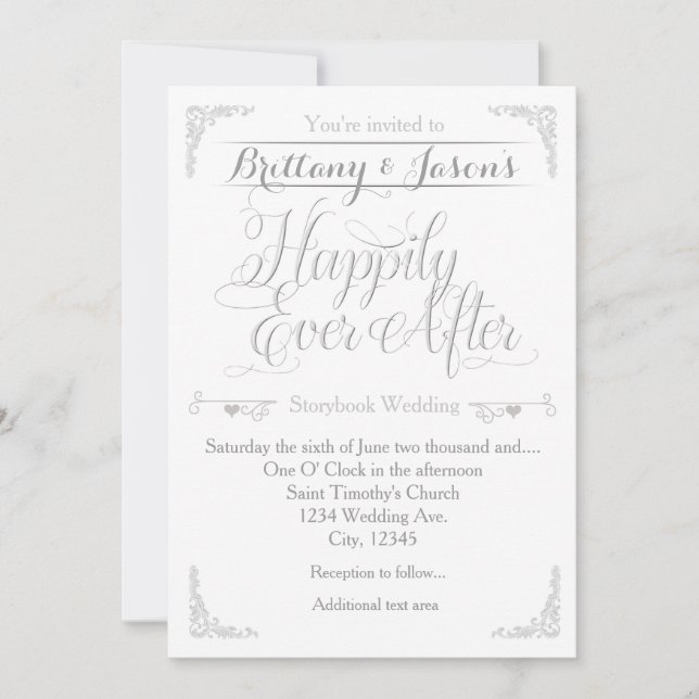 Happily Ever After Storybook Wedding Invitation (Front)