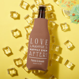 Happily Ever After TERRACOTTA Wedding Bottle Cooler