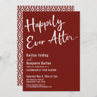 Happily Ever After Typography Bold White on Wine