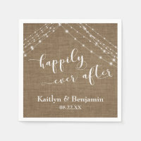 Happily Ever After w/ Burlap & White Light Strings