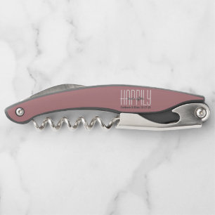 Happily Ever After Wedding Anniversary Dusty Rose Corkscrew