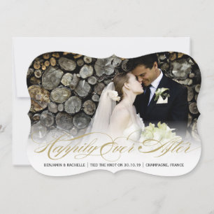 Happily Ever After Wedding Announcement Photo Card