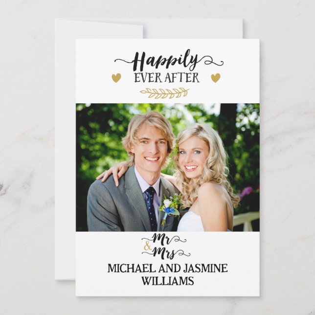 Happily Ever After - Wedding Announement Invitation (Front)