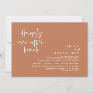 Happily Ever After Wedding Brunch, Copper Brown Invitation