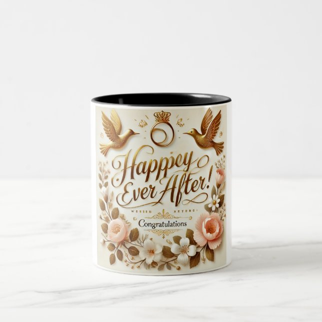 Happily Ever After | Wedding Congratulations  Two-Tone Coffee Mug (Center)