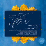 Happily Ever After Wedding Dinner Party Dancing Invitation<br><div class="desc">Mark the beginning of your forever with elegance using our contemporary classy navy blue theme wedding elopement celebration invitation card, "Happily Ever After". Perfect for couples extending their joyous occasion, this invitation exudes sophistication with a hint of playfulness, setting the stage for a memorable event. Adorned with a timeless modern...</div>