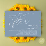 Happily Ever After Wedding Dinner Party Dancing Invitation<br><div class="desc">Mark the beginning of your forever with elegance using our contemporary aesthetic dusty blue theme wedding elopement celebration invitation card, "Happily Ever After". Perfect for couples extending their joyous occasion, this invitation exudes sophistication with a hint of playfulness, setting the stage for a memorable event. Adorned with a timeless modern...</div>