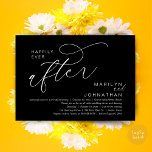 Happily Ever After Wedding Dinner Party Dancing Invitation<br><div class="desc">Mark the beginning of your forever with elegance using our contemporary aesthetic black white theme wedding elopement celebration invitation card, "Happily Ever After". Perfect for couples extending their joyous occasion, this invitation exudes sophistication with a hint of playfulness, setting the stage for a memorable event. Adorned with a timeless modern...</div>