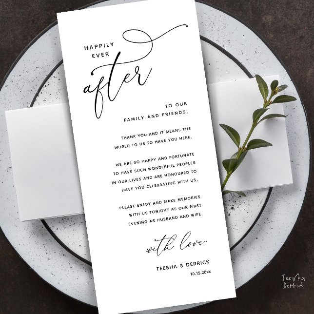 Happily Ever After Wedding Dinner Thank You Card (Happily Ever After Wedding Dinner Thank You Card)