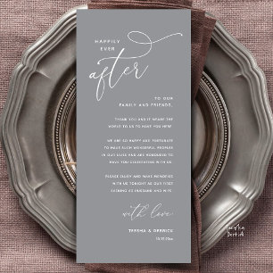 Happily Ever After Wedding Dinner Thank You Card