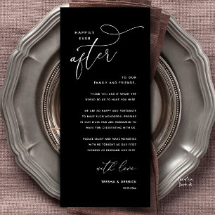 Happily Ever After Wedding Dinner Thank You Card